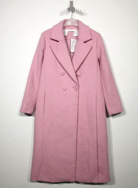 欧系列 D86290 时尚长款毛呢外套品牌女装折扣