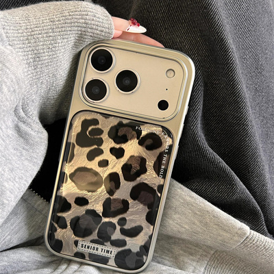 韩国小众高级感豹纹电镀滴胶适用iphone16pro手机壳苹果17新款15创意14pro女17超火15promax防摔保护套小红书