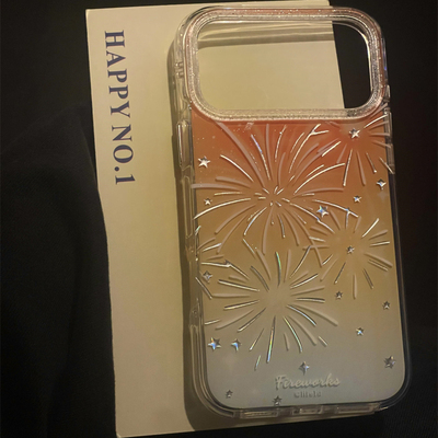 小众韩国高级感橘色晕染烟花气质适用iphone16pro手机壳苹果17新款15创意14pro女款17超火15promax防摔保护套