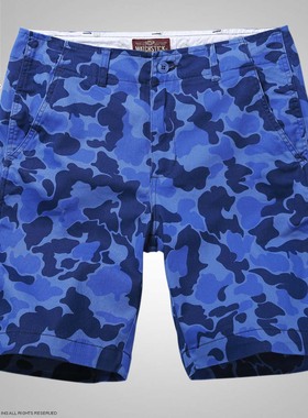 麻吉迷彩工装短裤男宽松薄款男沙滩裤潮男士夏天五分中裤子S3651C