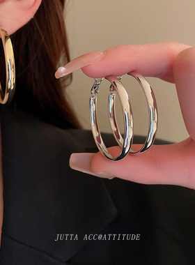 耳圈耳环圈圈2026新款爆款港风金属素圈耳饰耳圈小众独特欧美夸张