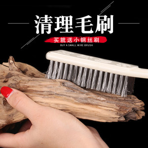 新品钢丝刷长柄铜丝刷木柄钢刷除锈带柄文玩刷子铁刷子烧烤刷子清