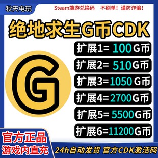 PUBGG币绝地求生G币金币吃鸡gb游戏币皮肤点卷官方充值兑换码CDK