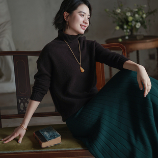 厚羊绒衫 G25M 北京瓷片高端复古文艺三色高领无缝款 南山雪 026