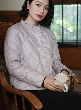 G25Q-018【两岸桃花】北京瓷片高端复古文艺95白鸭绒防泼水羽绒服