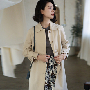 瓷片高端复古文艺经典 G25C 005 花间酌酒 风衣 棉质中长款