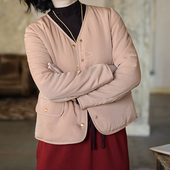 雨后轻寒 G25D 051 北京瓷片高端复古文艺3M新雪丽棉V领棉服