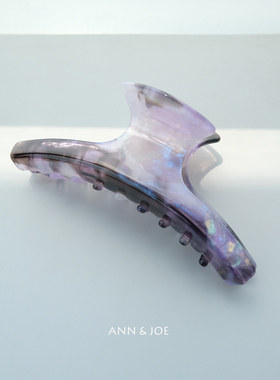 新款法式醋酸抓夹独特紫色晕染大号发抓夹发量多半扎鲨鱼夹女发饰