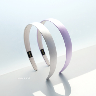 气质简约2cm真丝发箍 浅紫银色百搭头箍女不勒头手工桑蚕丝头饰