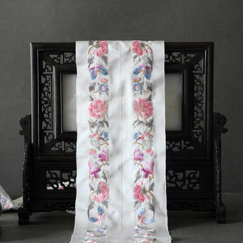 真鱼国风刺绣眉子汉服旗袍花边