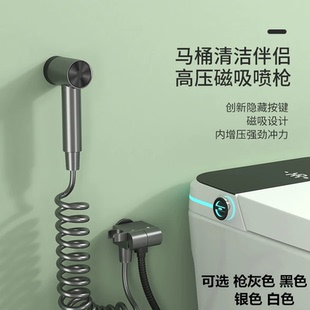 冲洗妇洗器伴侣卫生间增压全铜一进二出水龙头 枪灰色马桶喷枪套装