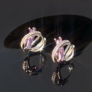 满圈锆石个性 耳环耳饰 耳钉女小众设计感复古个性 简约百搭气质时尚