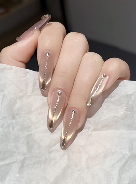 NZ手工定制甲片拆卸穿戴假指甲光疗贴奢华贵气感永夜星河猫眼美甲