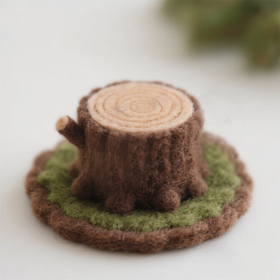 戳戳乐羊毛毡树桩摆件手工材料包