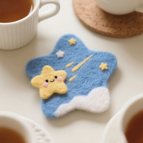 戳戳乐羊毛毡流星杯垫手工材料包