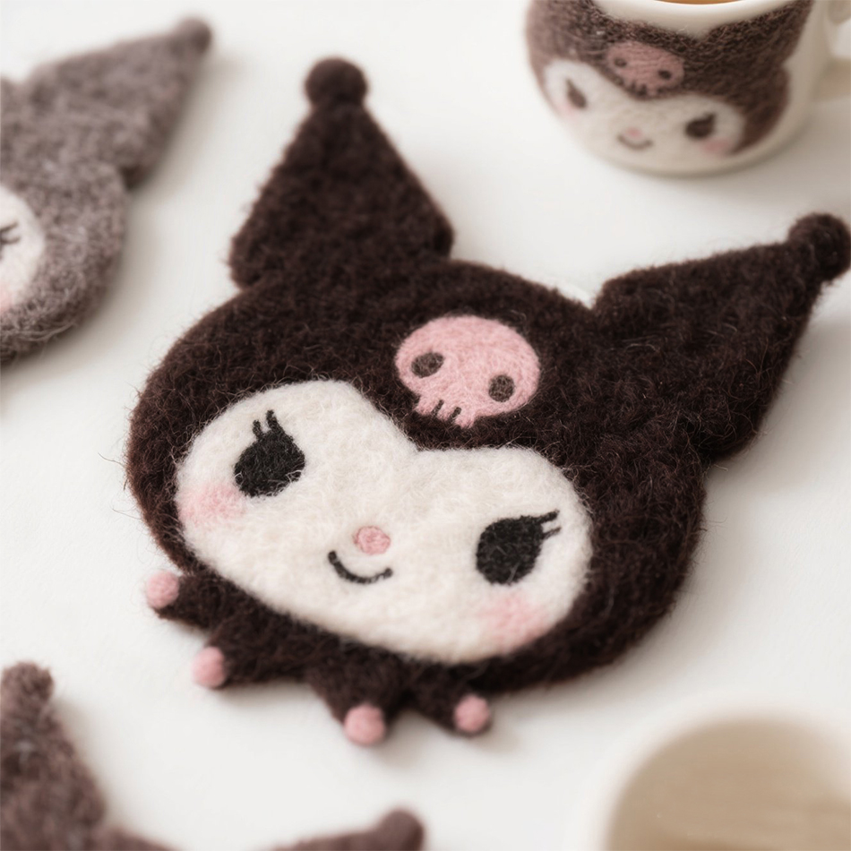 戳戳乐羊毛毡库洛米杯垫材料包