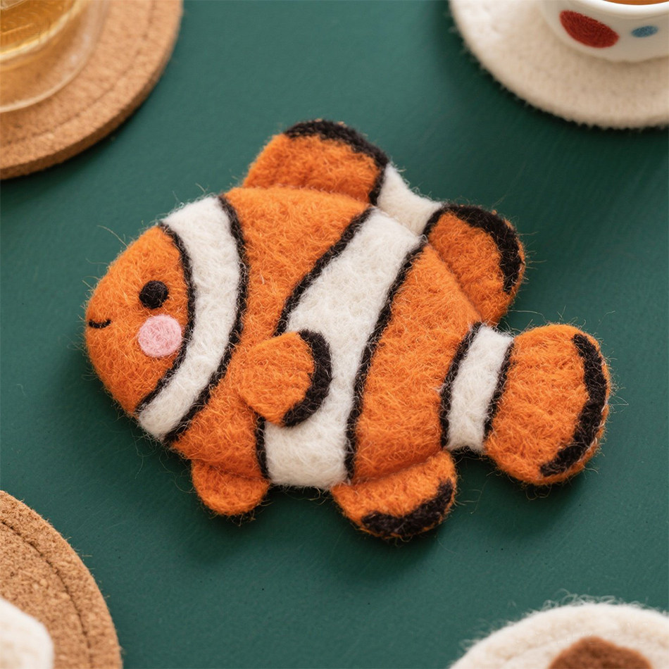 戳戳乐羊毛毡小丑鱼杯垫材料包