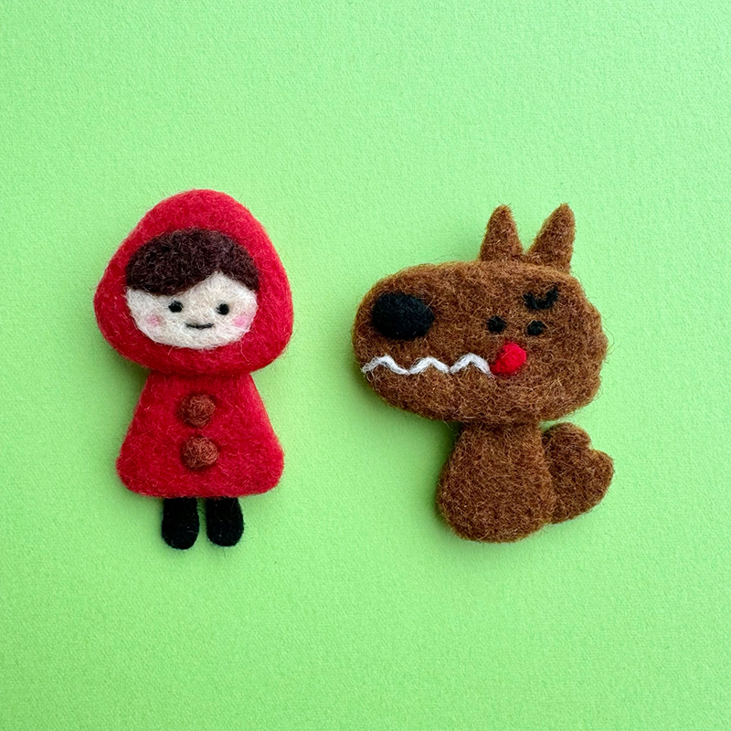 戳戳乐羊毛毡材料包小红帽大灰狼