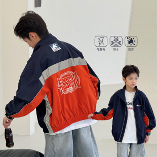 男孩冲锋衣洋气儿童夹克 中大童运动上衣韩版 男童外套2026春装 新款