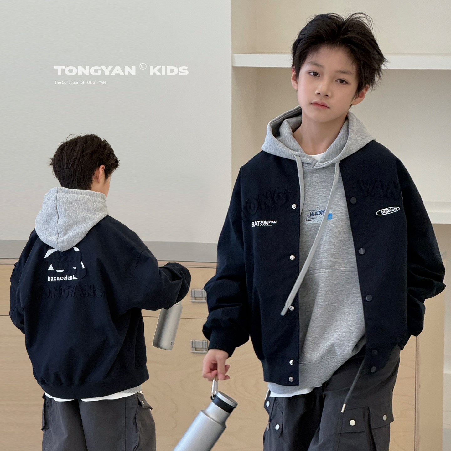 男童外套秋装上衣洋气儿童棒球服图片