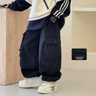 帅气中大童长裤 新款 宝宝厚棉裤 儿童工装 潮 男童加绒裤 裤 子2025冬季