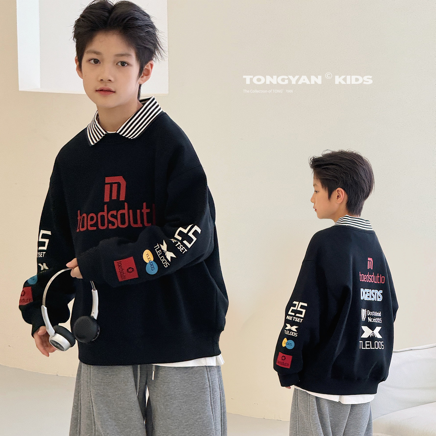 男童加绒卫衣2025冬装新款儿童一体绒套头衫学院风加厚儿童POLO衫,童装/婴儿装/亲子装,卫衣/绒衫,淘宝优惠券,粉丝福利购,淘宝优惠卷