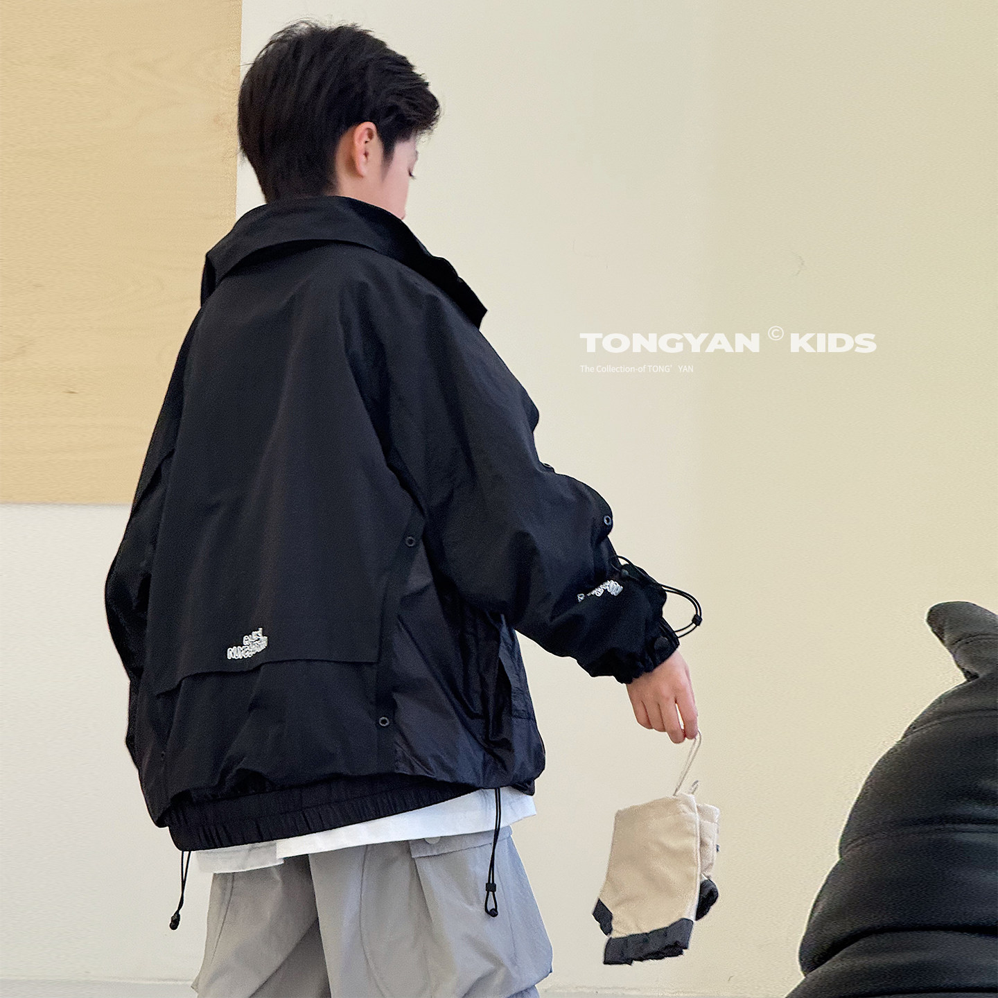 男童外套2026春装新款自制中大童宽松上衣宝宝夹克衫儿童冲锋衣潮