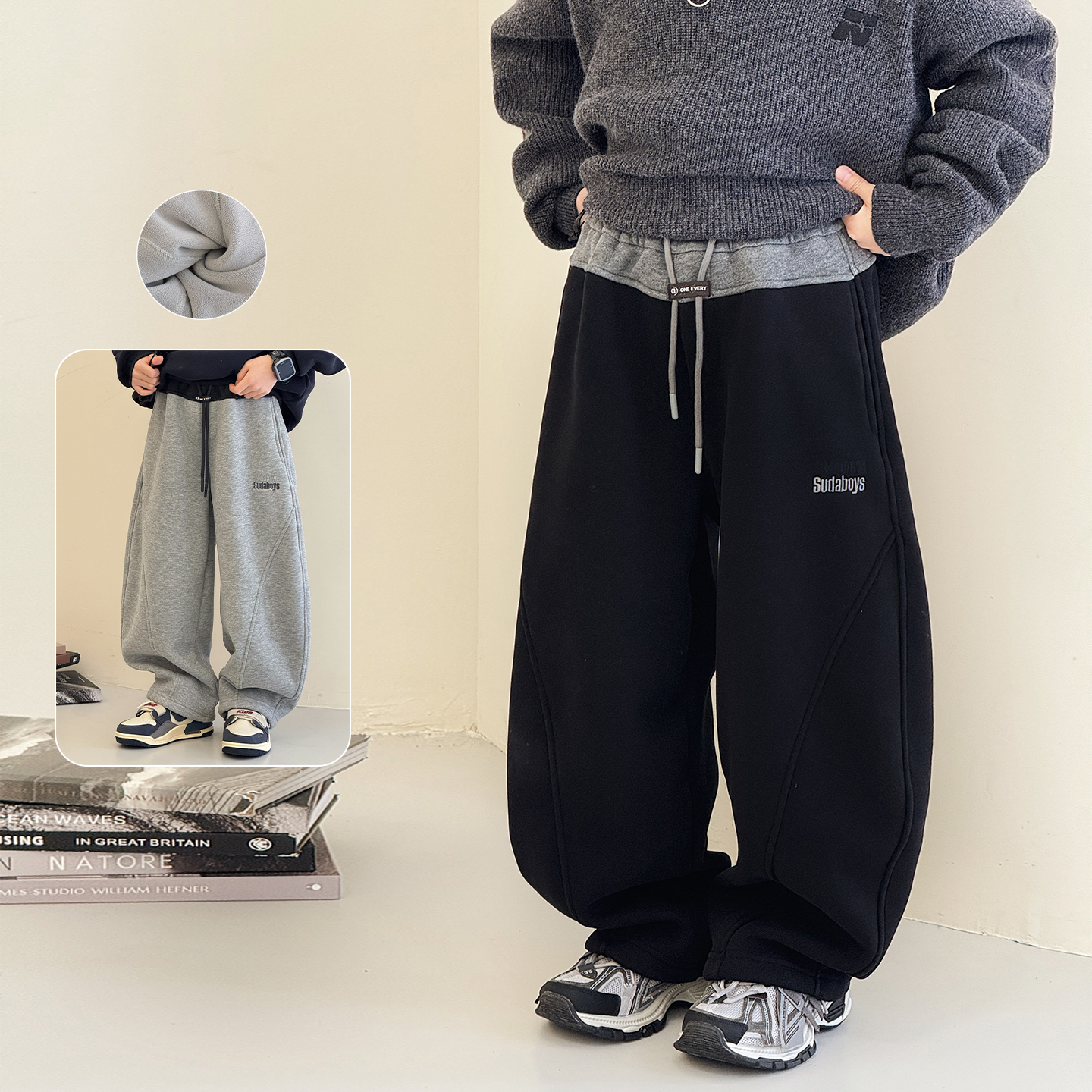 男童加绒裤子保暖休闲裤儿童长裤