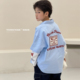 半袖 男童衬衫 宝宝翻领上衣儿童衬衣潮 新款 中大童薄款 短袖 2025夏装
