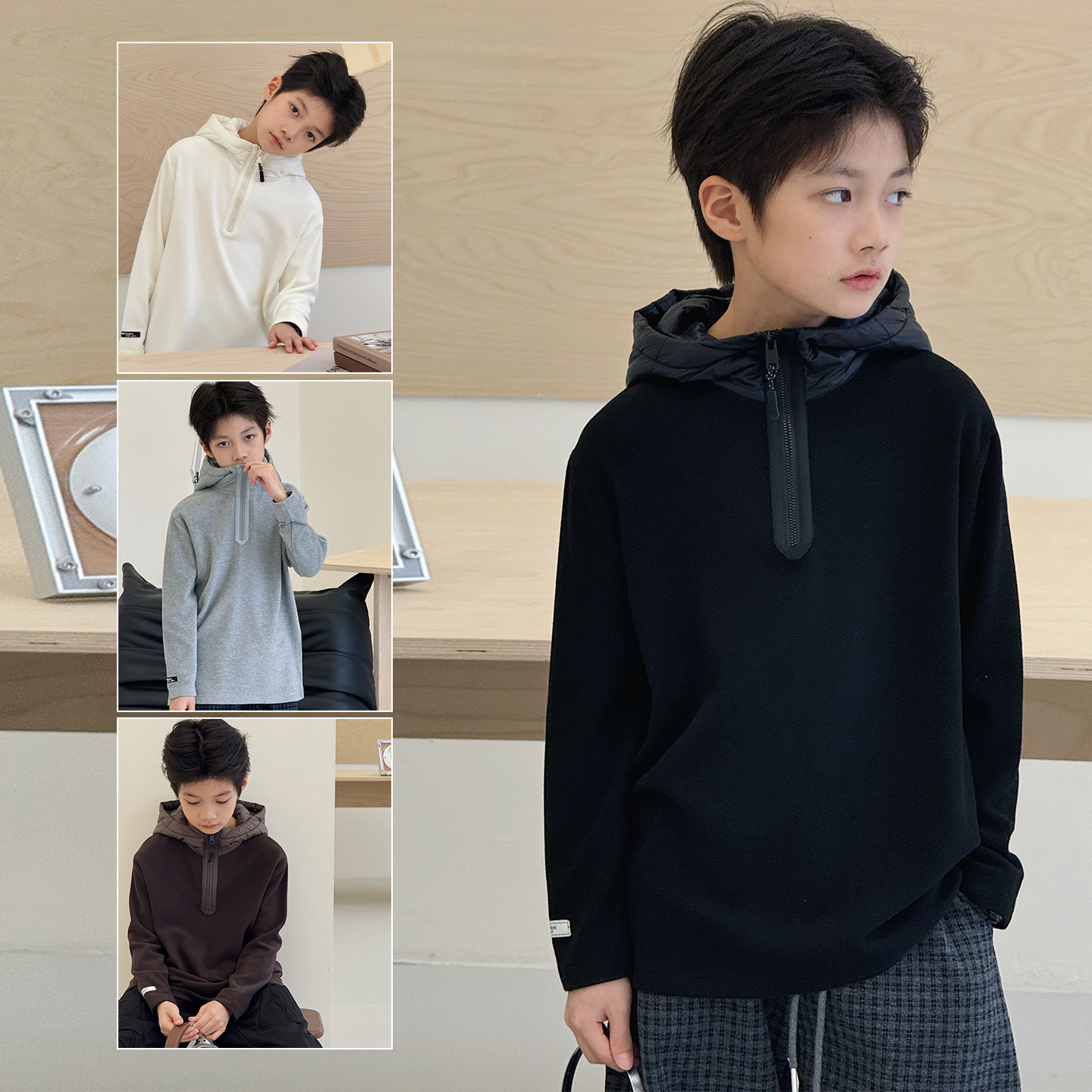 儿童打底衫2025冬装新款自制中大童澳绒上衣半高领男童内搭T恤暖,童装/婴儿装/亲子装,T恤,淘宝优惠券,粉丝福利购,淘宝优惠卷