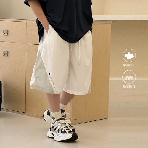 男童裤子速干五分裤儿童宽松短裤