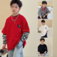 男童短袖 男孩国潮儿童上衣薄 马年中大童纯棉半袖 T恤2026夏季 新款