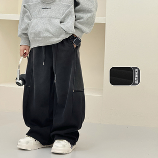 子2025冬装 儿童运动裤 新款 保暖长裤 自制中大童加厚棉裤 男童加绒裤