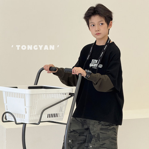 男童长袖T恤韩版上衣儿童打底衫