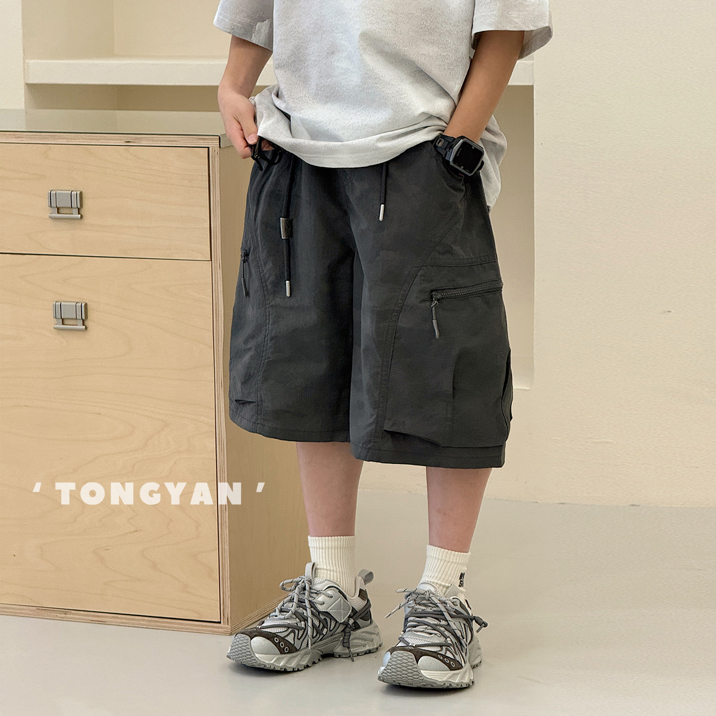 男童工装短裤2026夏装新款中大童迷彩裤子薄款裤子儿童速干五分裤