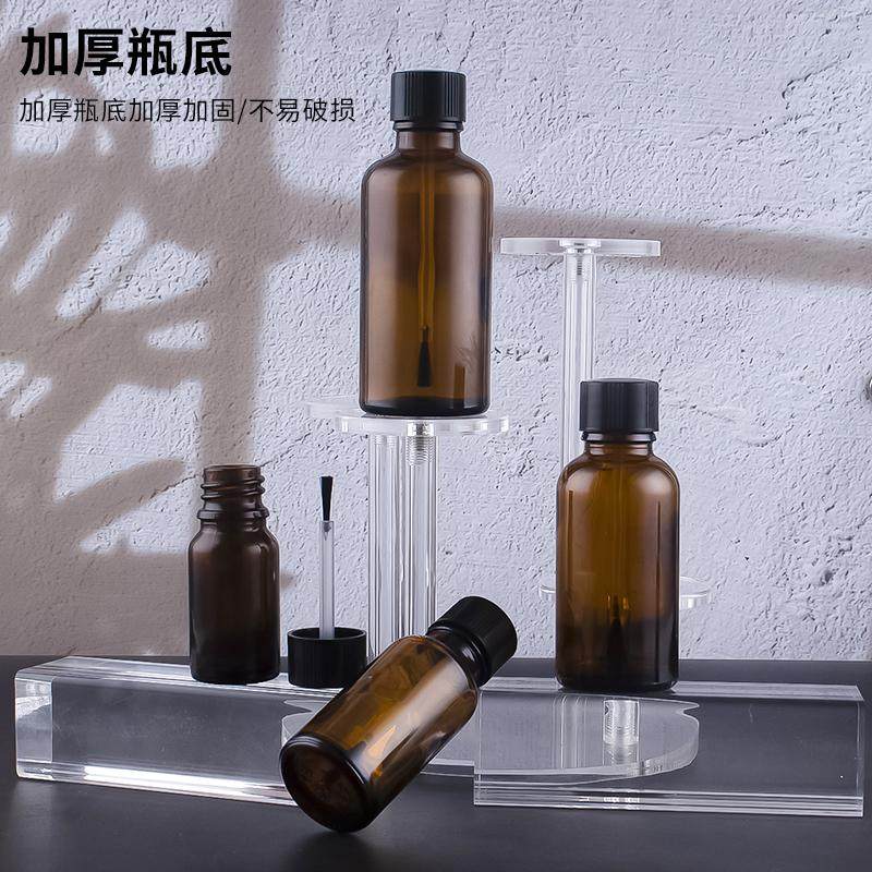 胶水毛刷瓶精油玻璃瓶30ml玻璃指甲油瓶精油分装瓶带毛刷精油瓶