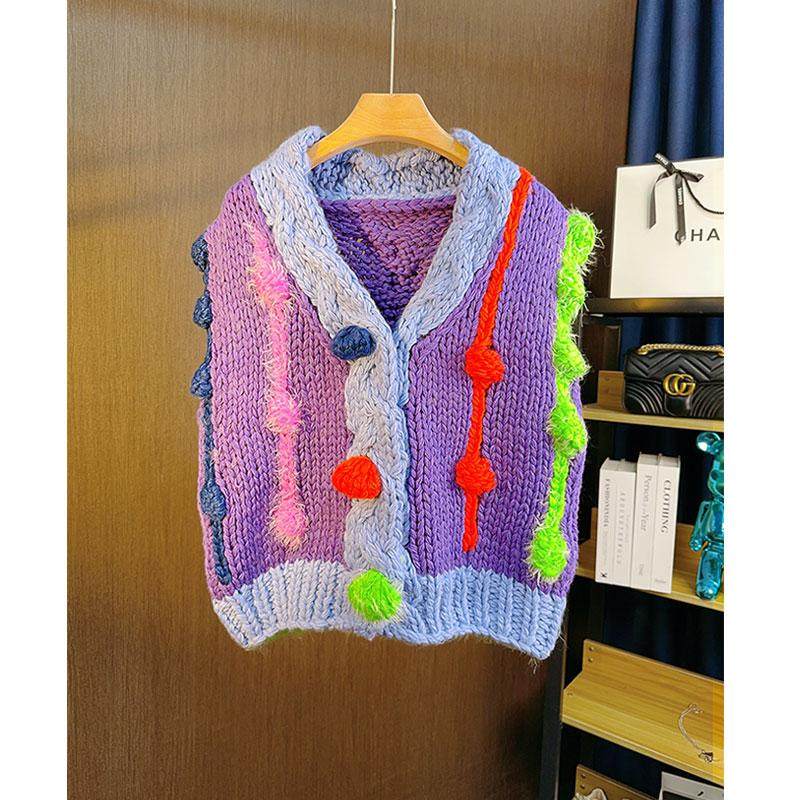 针织开衫马甲设计感V领毛衣宽松独特别致2024秋冬新款,女装/女士精品,马夹,淘宝优惠券,粉丝福利购,淘宝优惠卷