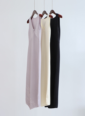 致家同款 清霄 无袖连衣裙女2024夏季新款收腰显瘦紫色裙子法式