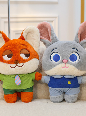 日本MOSO疯狂动物城尼克狐狸朱迪兔子公仔玩偶毛绒玩具娃娃礼物女