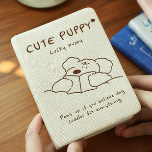 觉物文研所 ins小狗治愈手绘a6记事本简约水洗牛皮纸杜邦纸手帐本