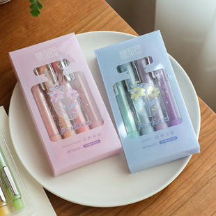 觉物文研所 ins细闪香水荧光笔闪光记号笔涂鸦学生笔记水彩护眼