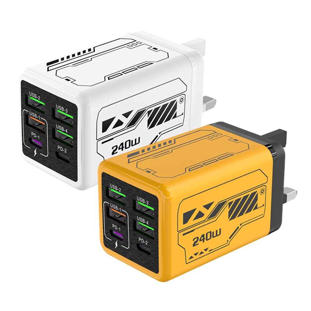 150W英规充电器4USB多接口双type-c超级快充闪充英式三角插充电头