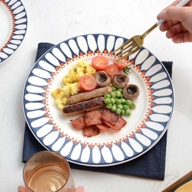 ins创意早餐盘陶瓷西餐平盘意面盘蛋糕盘家用菜盘北欧风摆盘餐具