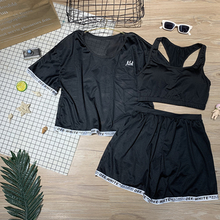 泳衣女夏保守分体平角泡温泉遮肚显瘦三件套学生运动2023新款爆款