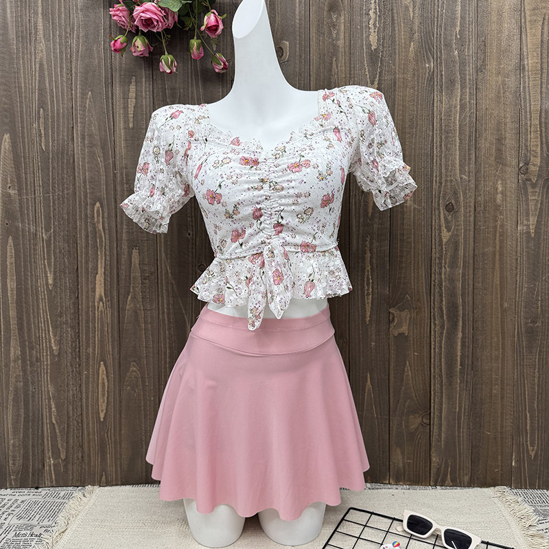 【气泡小碎花】分体绝美泳衣女高级感泡温泉纯欲性感海边度假泳装