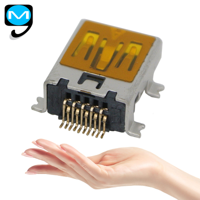 USB母座10P USB连接器母插接口mini usb母头PCB固定USB公母头