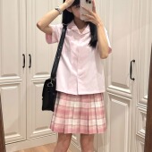 中牌制服馆 树莓红茶JK制服格裙全涤百褶裙短裙甜美少女校园风