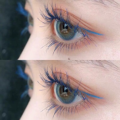 仙女本仙！彩色睫毛膏防水纤长卷翘细刷头不晕染香芋紫宝蓝色多色