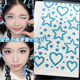 蓝色五角星爱心贴钻张杰演唱会蓝色系应援妆脸贴面部饰品水钻亮钻