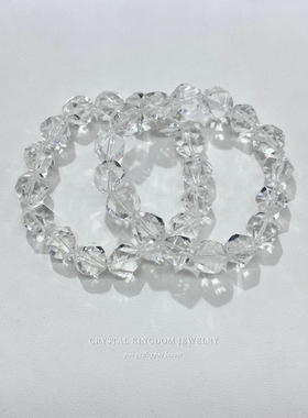 天然近净体白水晶钻石切手串原创diy手链盘珠文玩男生女生礼物